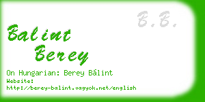 balint berey business card